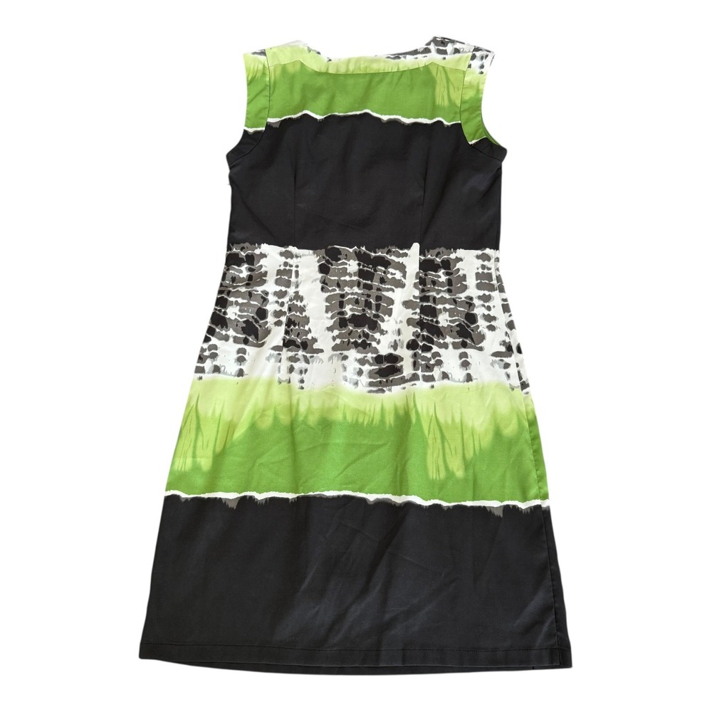BCBGMAXAZRIA Sleeveless Sheath Dress Womens Size S Lime Green Artsy Abstract - Picture 5 of 10